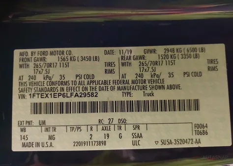 1FTEX1EP6LFA29582